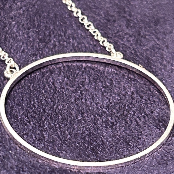 ✨Beautiful Delicate Rare Lele Sadoughi Silver Circle Necklace - Picture 8 of 16